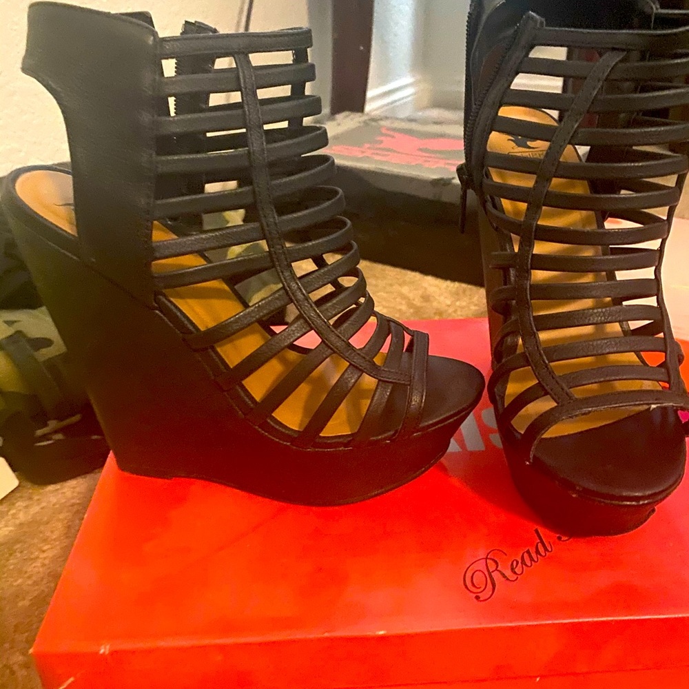 Strappy wedges
